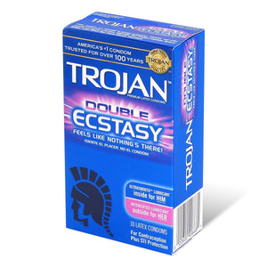 Trojan Double Ecstasy 72/52mm 10's Pack Latex Condom-Condom-B.D. Beloved