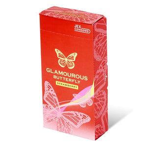 JEX Glamourous Butterfly Strawberry 6's Pack Latex Condom-Condom-B.D. Beloved